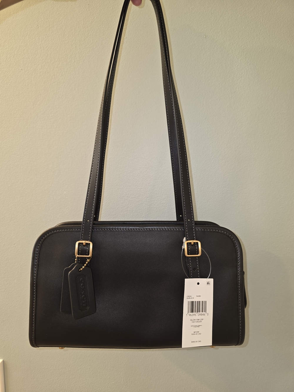 Coach Swing Zip Shoulder Bag Brass/Black NWT